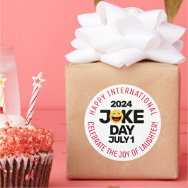 国際的冗談の日笑い顔 ラウンドシール