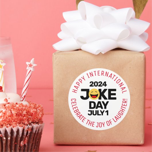 国際的冗談の日笑い顔 ラウンドシール (パーティー)