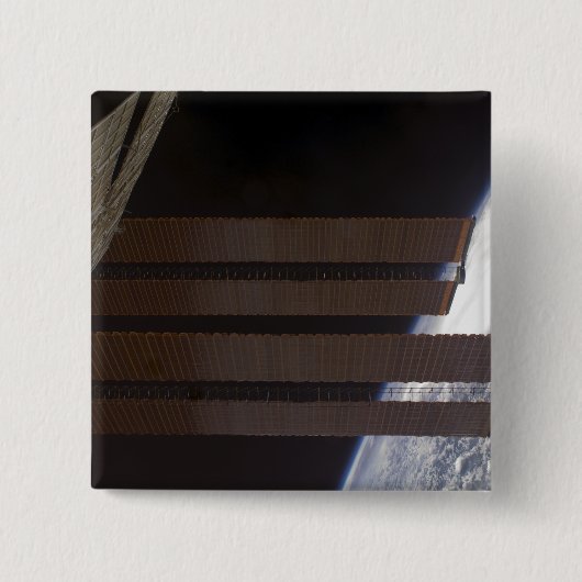 国際的宇宙ステーションのアレ太陽のアパネル 缶バッジ (正面)