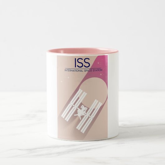 国際的宇宙ステーション宇宙アート。 ツートーンマグカップ (中央)