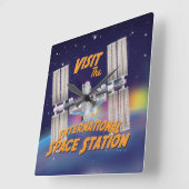 国際的宇宙局 スクエア壁時計 (傾斜)