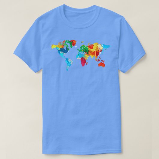 国際的旅行ワールドトラベラーカラフル Tシャツ (デザイン正面)