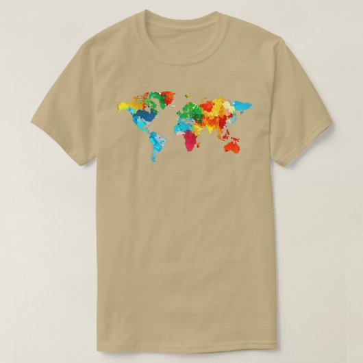 国際的旅行ワールドトラベラーカラフル Tシャツ (デザイン正面)