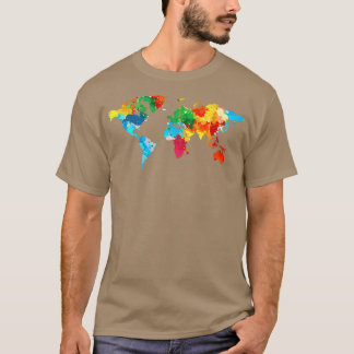 国際的旅行ワールドトラベラーカラフル Tシャツ