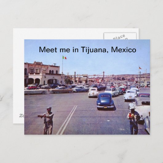 国際的縁ど,ティフアナ,メキシコヴィンテージ ポストカード (正面/裏面)