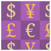 国際的貨幣通貨シンボルや象徴パターン ファブリック (クローズアップ)