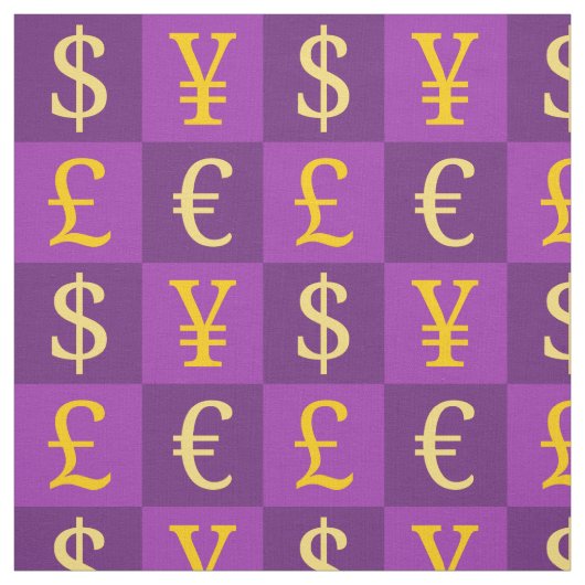 国際的貨幣通貨シンボルや象徴パターン ファブリック (見本)