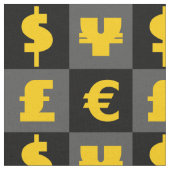 国際的貨幣通貨シンボルや象徴パターン ファブリック (クローズアップ)