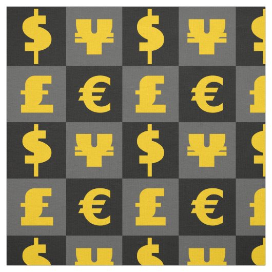 国際的貨幣通貨シンボルや象徴パターン ファブリック (見本)