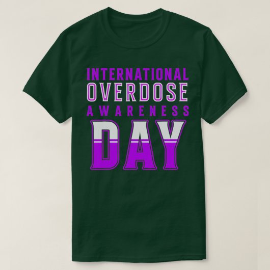 国際的過剰摂取認識度日 – 紫 Tシャツ (デザイン正面)