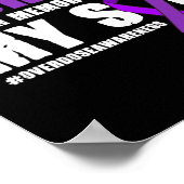 国際的過剰摂取認識度衣服パープルリボ ポスター (角)