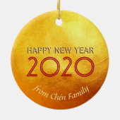 国際的金ゴールドウィズラット新年2020 CRO セラミックオーナメント (裏面)