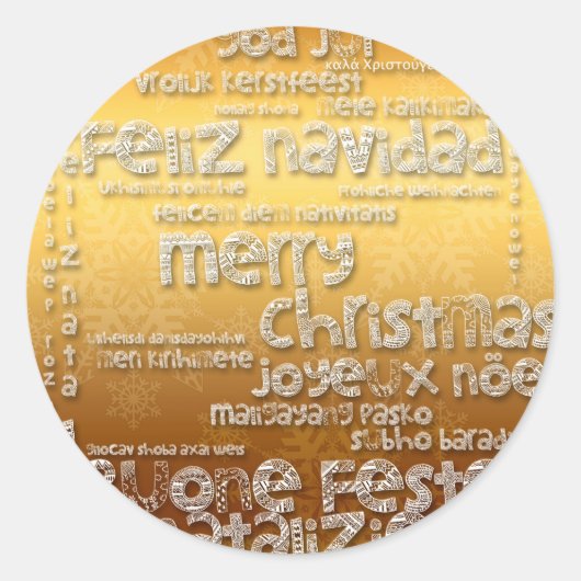 国際的Christmas Navidad Greeting Rシール ラウンドシール (正面)