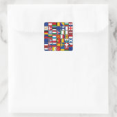 国際的flagsコレクション,世界の国旗 スクエアシール (バッグ)