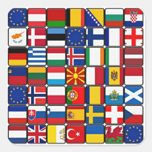国際的flagsコレクション，世界の国旗 スクエアシール