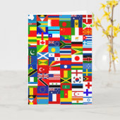 国際的World Wide Flagコラージュ カード (黄色い花)