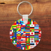 国際的World Wide Flagコラージュ キーホルダー (正面)