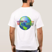 国際親善機関のTシャツの前部および背部 Tシャツ (裏面)