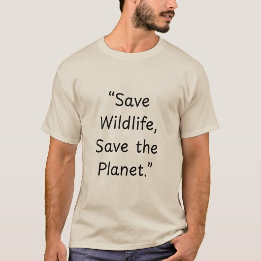 国際野生生物の日 世界の野生生物を守ろう Tシャツ (正面)