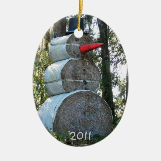 国雪だるまオーナメント セラミックオーナメント (正面)