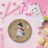 国雪だるま紙プレート ペーパープレート (パーティー)