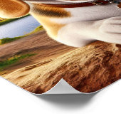 国魅力的の風景に素朴入るビーグル ポスター (角)