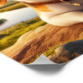 国魅力的の風景に素朴入るビーグル ポスター (角)