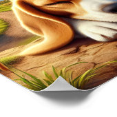 国魅力的の風景に素朴入るビーグル ポスター (角)