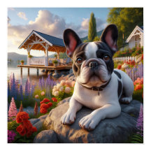 国魅力的フランスのの風景でブルドッグ