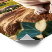 国魅力的フランスのの風景でブルドッグ ポスター (角)