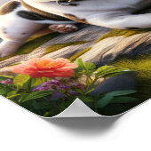 国魅力的フランスのの風景でブルドッグ ポスター (角)