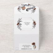 国鳥の松の円錐秋の結婚式すべて1つのinv オールインワン招待状 (外側)