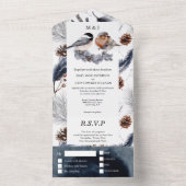 国鳥の松の円錐秋の結婚式すべて1つのinv オールインワン招待状 (内側)