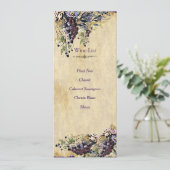 国、素朴ヴィンテージ、結婚のワインリスト (スタンド正面)