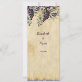 国、素朴ヴィンテージ、結婚のワインリスト (裏面)