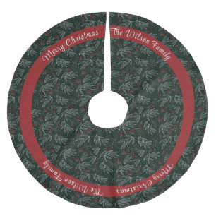 国/緑と赤の追加ファミリ名 ブラッシュドポリエステルツリースカート