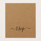 国Kraft素朴のシンプルスクリプト写真RSVPカード 名刺 (外部フラット)