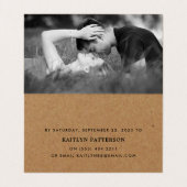 国Kraft素朴のシンプルスクリプト写真RSVPカード 名刺 (内部フラット)