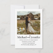 国russit 2写真qrコードrsvp 結婚's 招待状 (正面)