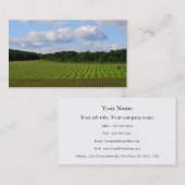 圃場の写真を収穫しているストライプのな土地の農家 名刺 (正面/裏面)