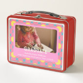 園児向けのかわいい花学位授与 メタルランチボックス (正面)