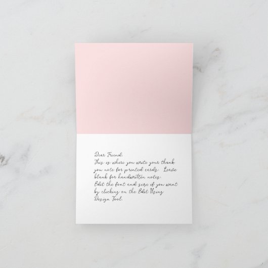 園内の愛らしい猫の水彩画と苗字 ノートカード (内部)