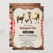 園内の誕生日パーティーの招待状 招待状 (正面/裏面)