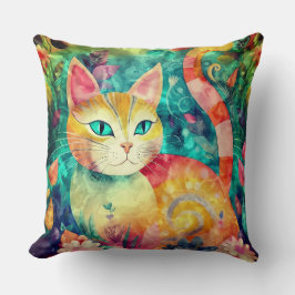 園内の雄大な猫 クッション