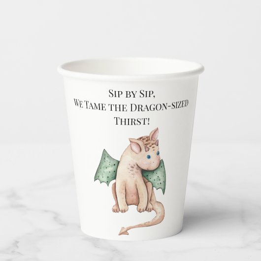 園区で、ドラゴンサイズの渇きを癒す! 紙コップ (裏面)
