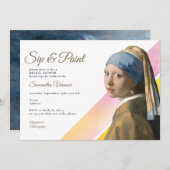 園区とアー絵を描トアーティストのイベントブライダルシャワー 招待状 (正面/裏面)