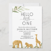 園区と緑が赤モダンちゃんシャワーを迎える 招待状 (正面)