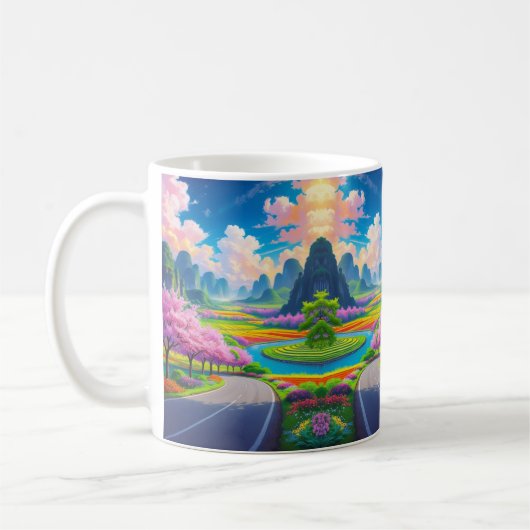 "園区の春 – 風光明媚な花 コーヒーマグカップ (左)