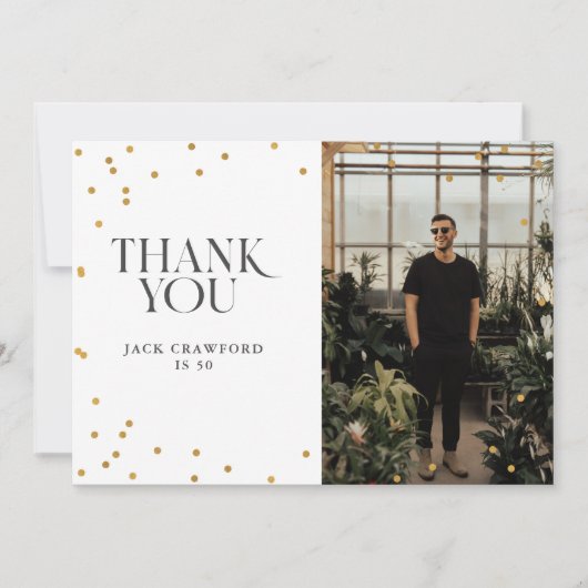 園区ホーライモダンエレガントな誕生日パーティー サンキューカード (正面)