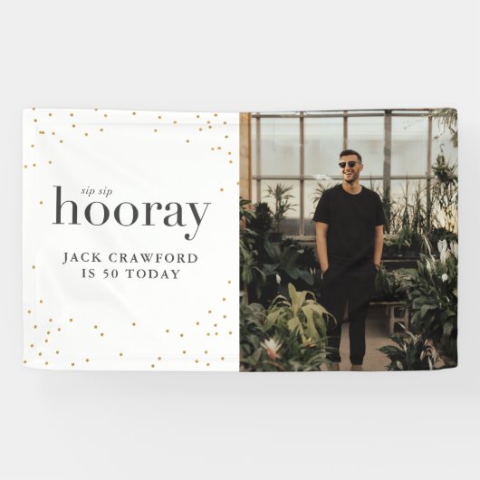 園区ホーライモダンエレガントな誕生日パーティー 横断幕 (横)